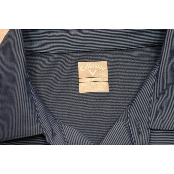 Callaway Golf Polo Shirt Opti Dri Striped Performance Athletic Shirt Mens Sz 2XL - Picture 8 of 9